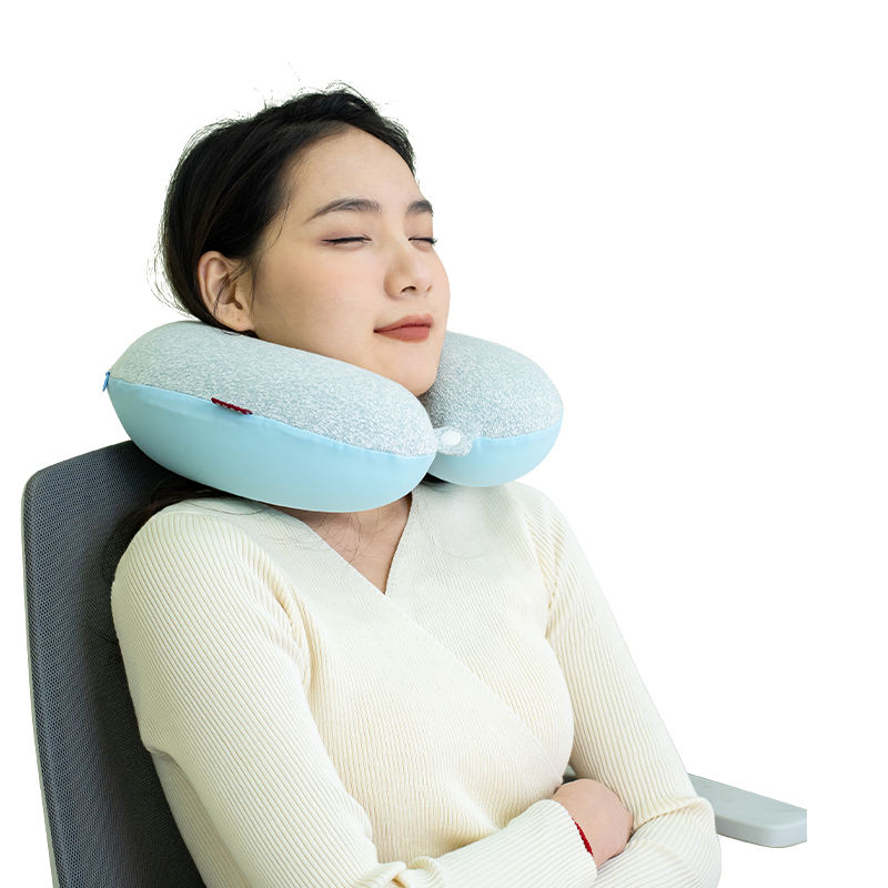 Ice Silk Fabric Cooling Material Memory Foam Neck Pillow for Summer - 图片 2